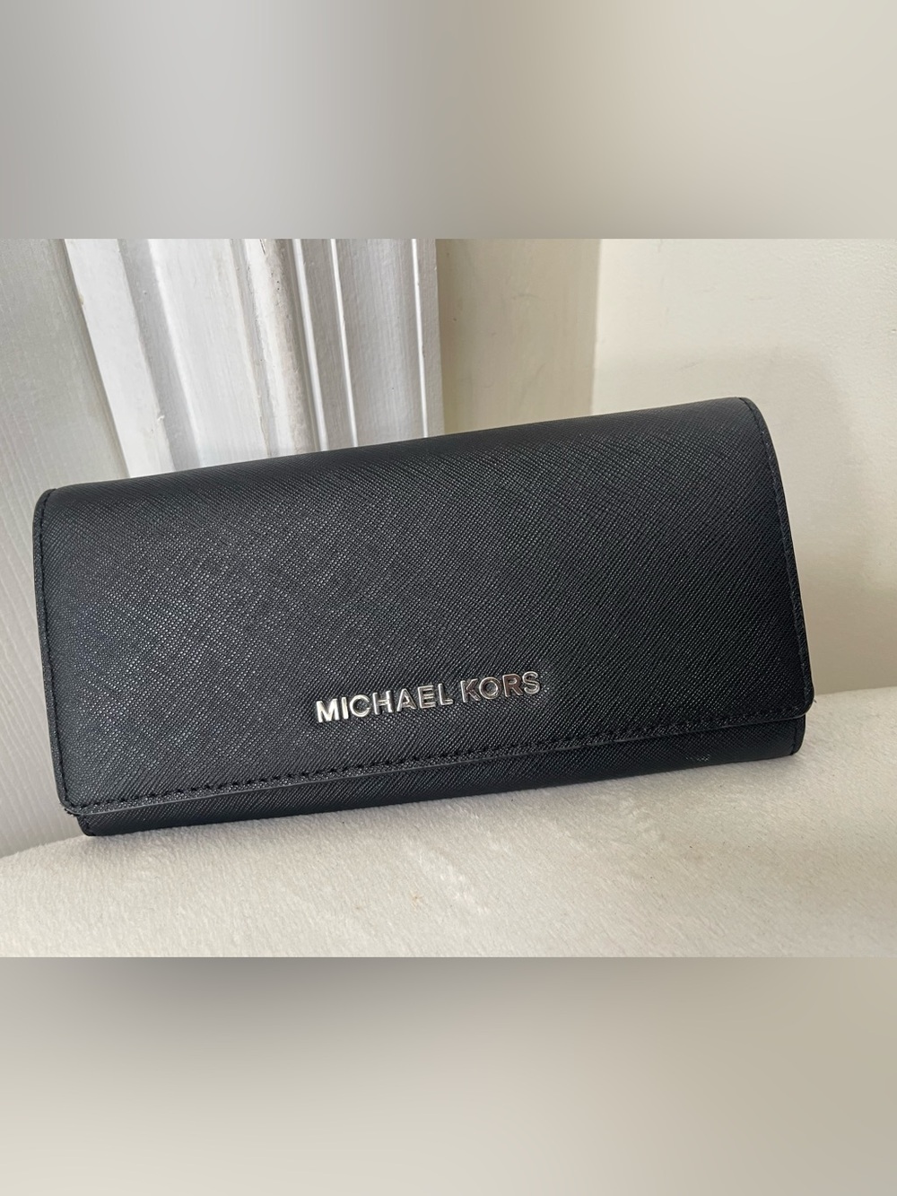 Michael Kors Black Saffiano Leather Logo Wallet